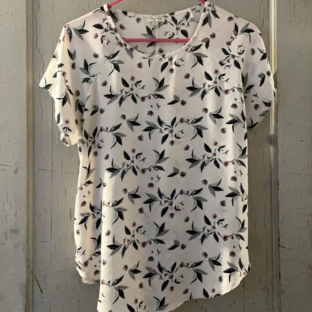 Floral print blouse, Lily White Size M
